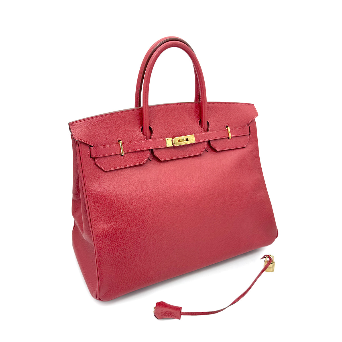 HERMES BIRKIN 40 ROUGE VIF ARDENNES HAND BAG □C GHW 90271706