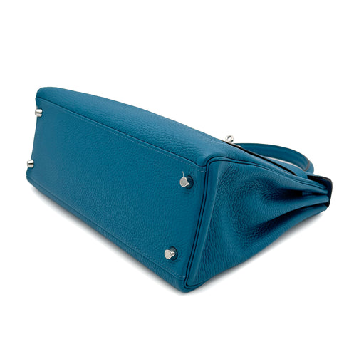 HERMES KELLY 32 RETOURNE BLEU IZMIR TAURILLON CLEMENCE HAND SHOULDER BAG T SHW 90271711 - PURPOSE