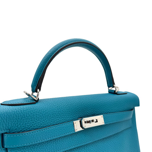 HERMES KELLY 32 RETOURNE BLEU IZMIR TAURILLON CLEMENCE HAND SHOULDER BAG T SHW 90271711 - PURPOSE