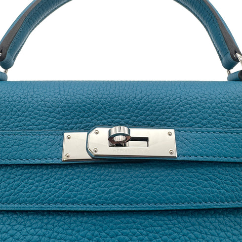 HERMES KELLY 32 RETOURNE BLEU IZMIR TAURILLON CLEMENCE HAND SHOULDER BAG T SHW 90271711 - PURPOSE
