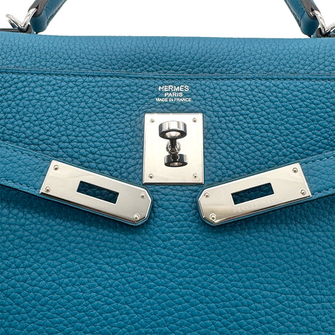 HERMES KELLY 32 RETOURNE BLEU IZMIR TAURILLON CLEMENCE HAND SHOULDER BAG T SHW 90271711 - PURPOSE