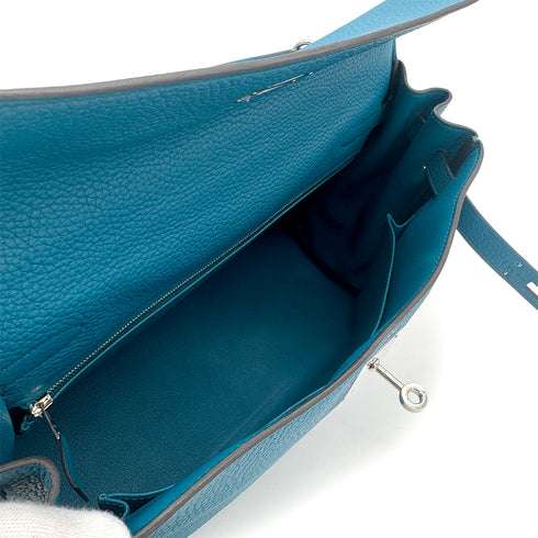 HERMES KELLY 32 RETOURNE BLEU IZMIR TAURILLON CLEMENCE HAND SHOULDER BAG T SHW 90271711 - PURPOSE