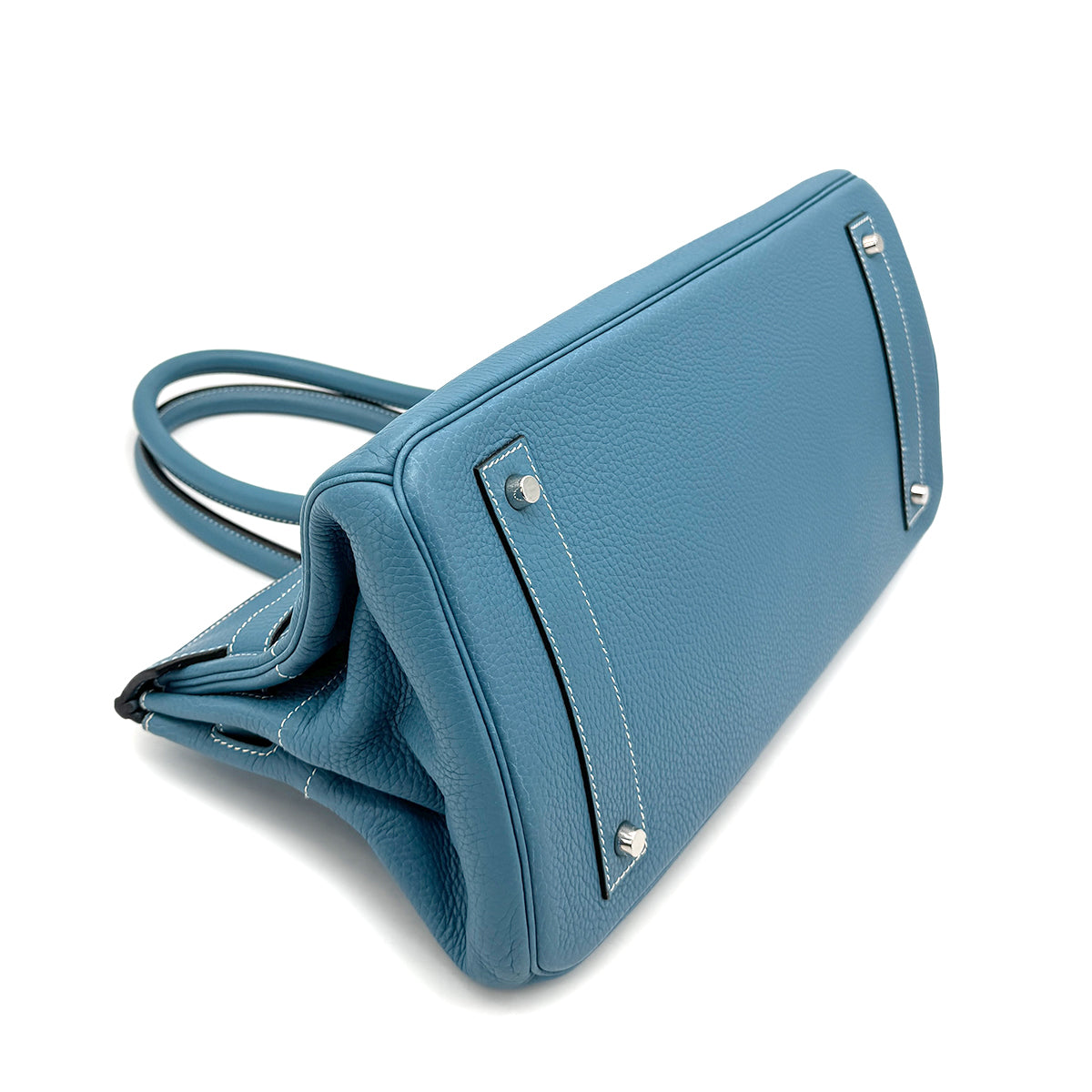 HERMES SHOULDER BIRKIN 42 BLUE JEAN TAURILLON CLEMENCE HAND BAG □J SHW 90271712