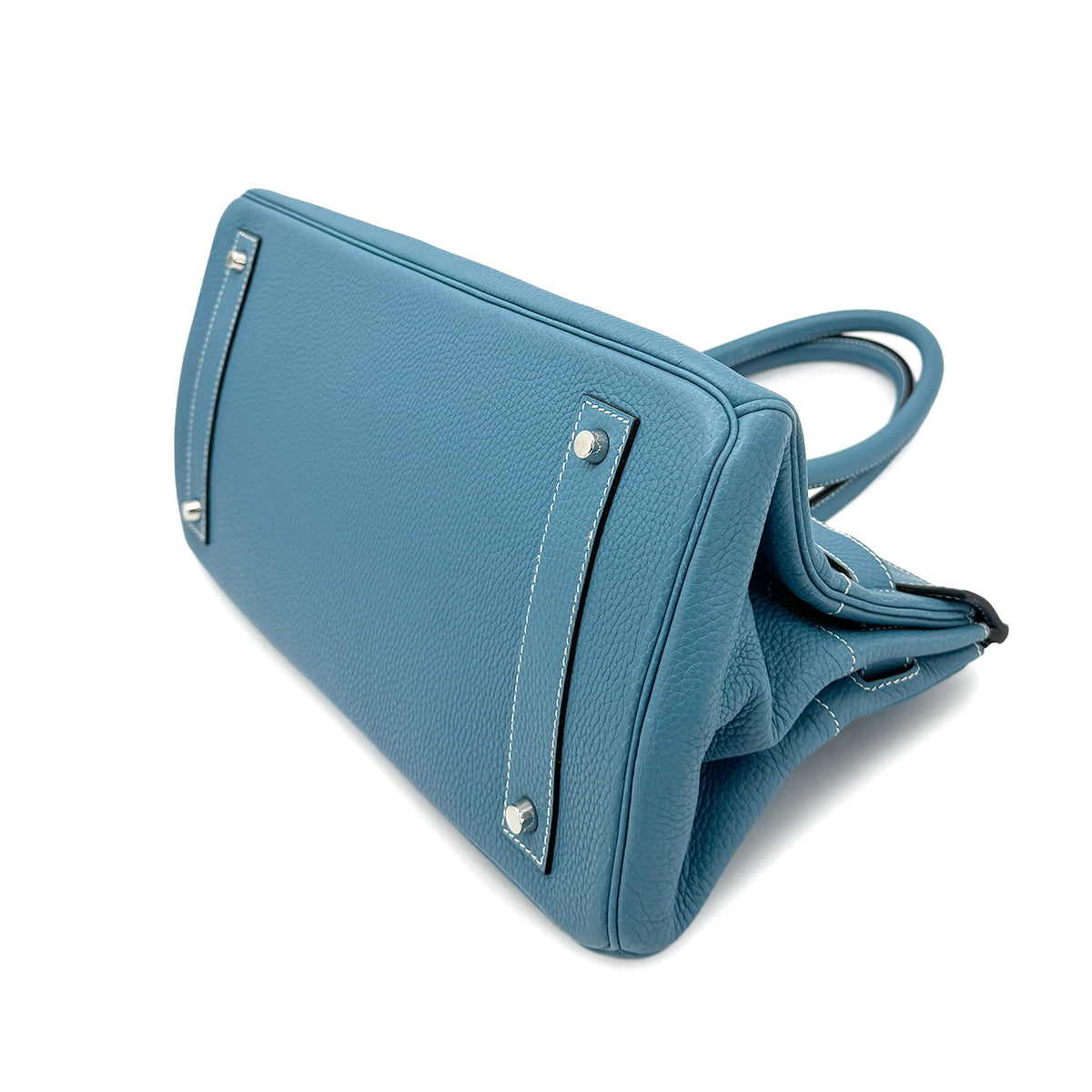 HERMES SHOULDER BIRKIN 42 BLUE JEAN TAURILLON CLEMENCE HAND BAG □J SHW 90271712