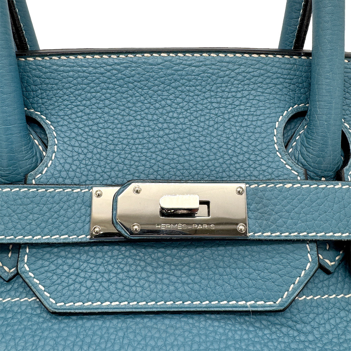 HERMES SHOULDER BIRKIN 42 BLUE JEAN TAURILLON CLEMENCE HAND BAG □J SHW 90271712