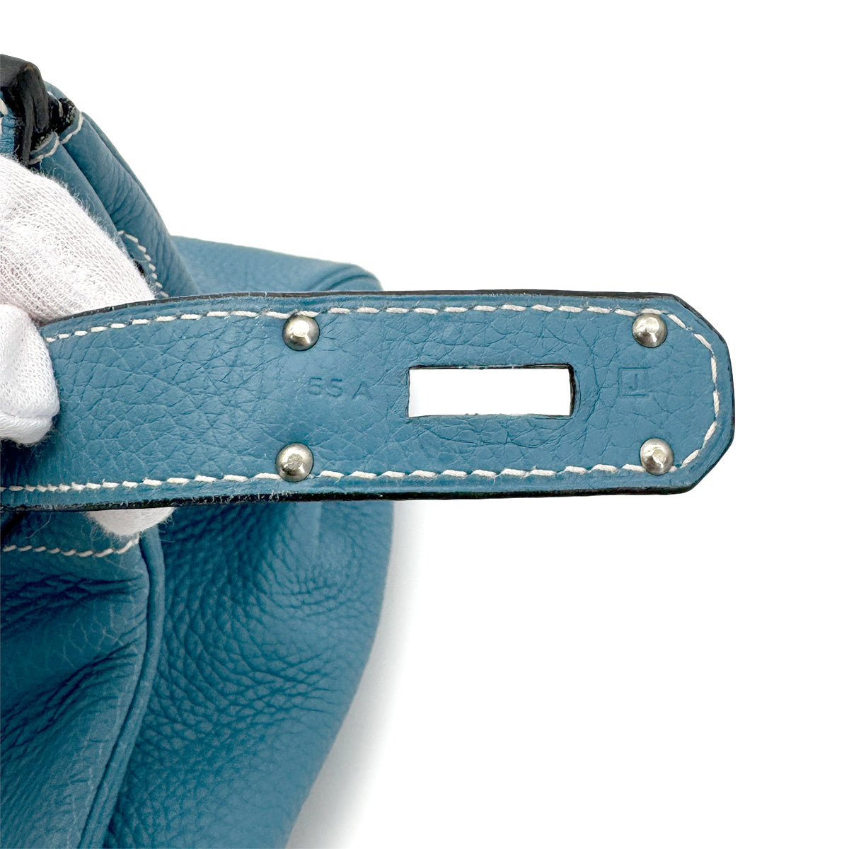 HERMES SHOULDER BIRKIN 42 BLUE JEAN TAURILLON CLEMENCE HAND BAG □J SHW 90271712