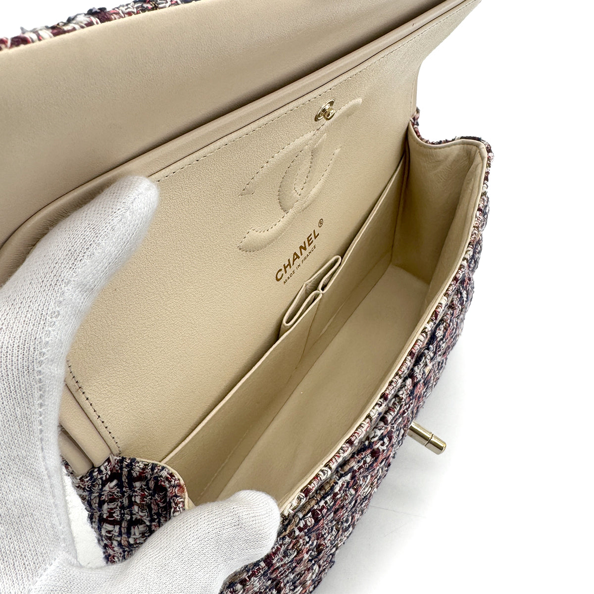 CHANEL CHAIN SHOULDER BAG PINK TWEED 90271716