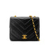 CHANEL VINTAGE CHEVRON BIJOU CHAIN SHOULDER BAG BLACK LAMB SKIN 90271718 - PURPOSE
