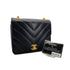 CHANEL VINTAGE CHEVRON BIJOU CHAIN SHOULDER BAG BLACK LAMB SKIN 90271718 - PURPOSE