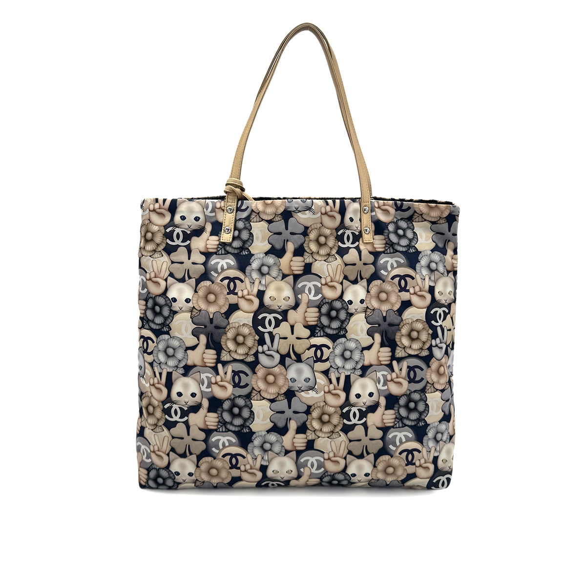 CHANEL CHOUPETTE CAT PRINT TOTE BAG BERGE 90271721