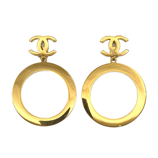 CHANEL VINTAGE EARRINGS COCOMARK HOOP ACCESSORY 90271732