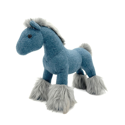 HERMES HERMY PPM HORSE BLUE CASHMERE POLYESTER STUFFED TOY 90271735