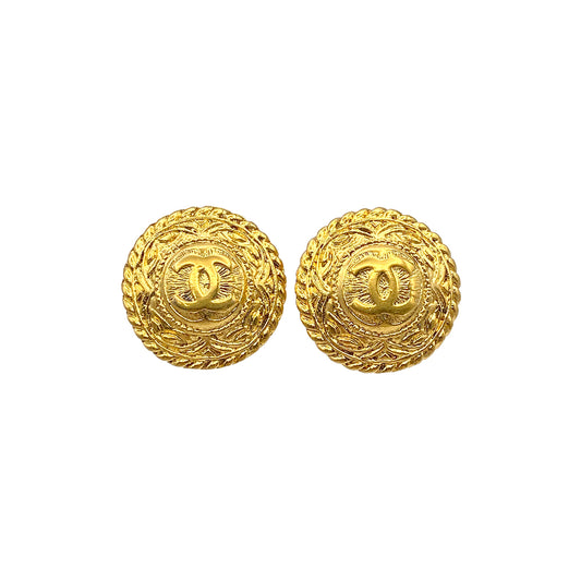 CHANEL VINTAGE EARRINGS COCOMARK ROUND ACCESSORY 90271737