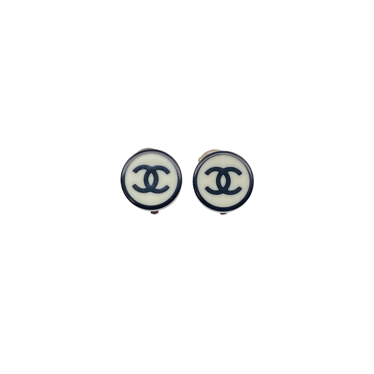 CHANEL EARRINGS COCOMARK BLACK WHITE ACCESSORY 05C 90271750