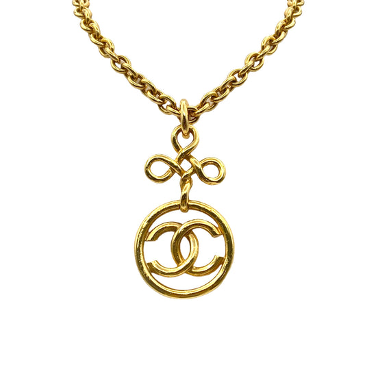 CHANEL VINTAGE NECKLACE ROUND COCOMARK ACCESSORY 93P 90271756