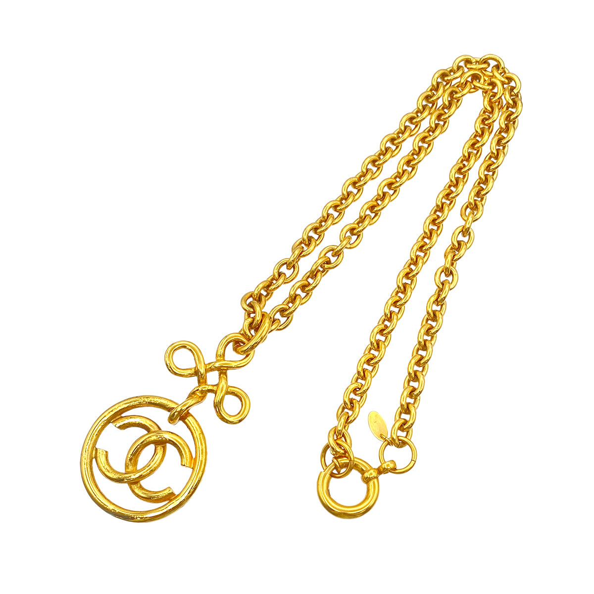 CHANEL VINTAGE NECKLACE ROUND COCOMARK ACCESSORY 93P 90271756