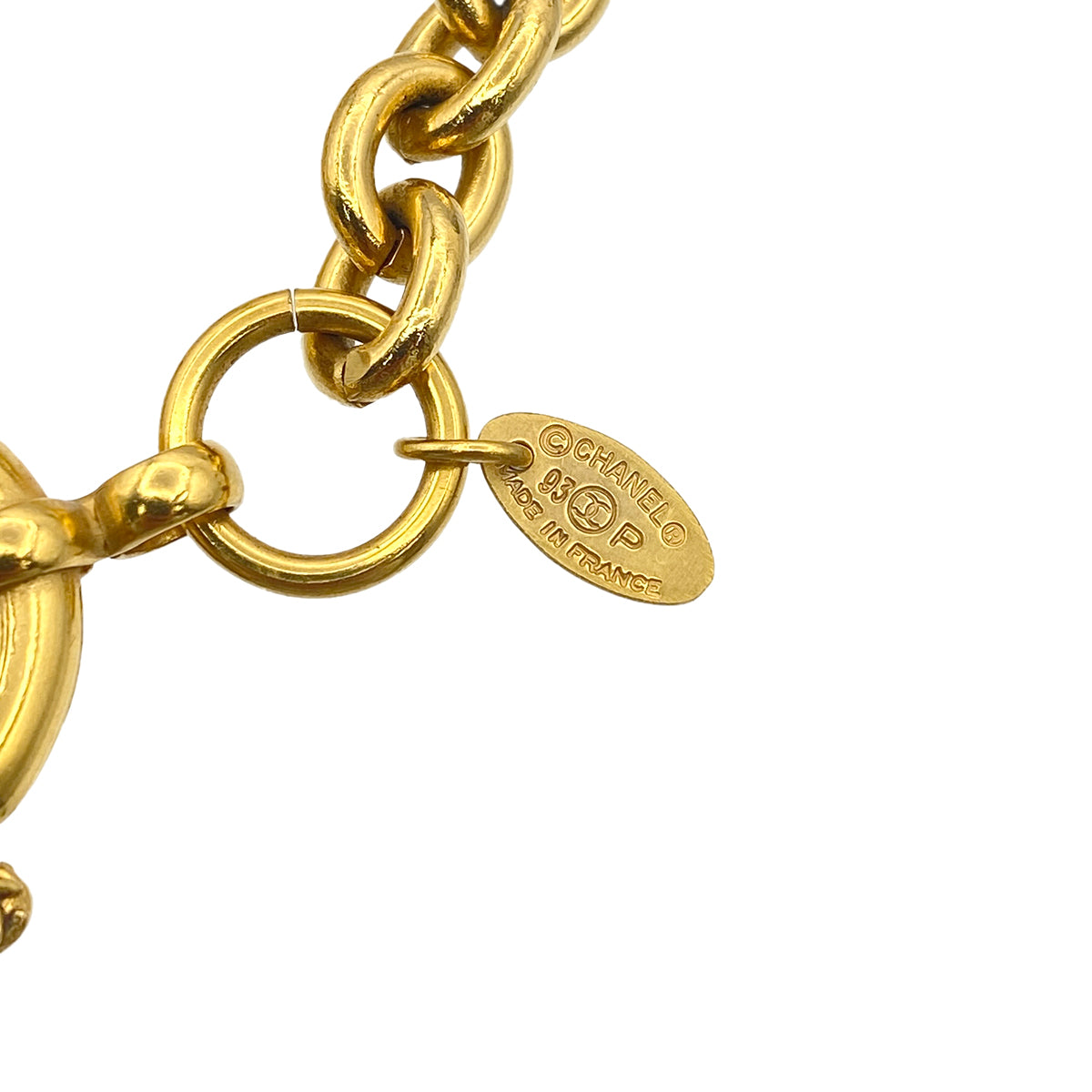 CHANEL VINTAGE NECKLACE ROUND COCOMARK ACCESSORY 93P 90271756