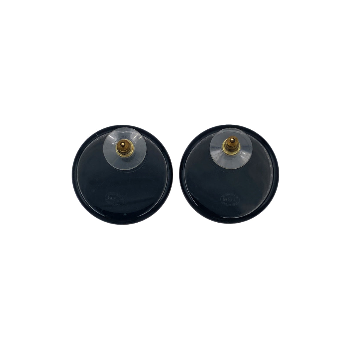 CHANEL EARRINGS COCOMARK CIRCLE BLACK GOLD ACCESSORY B18A 90271760