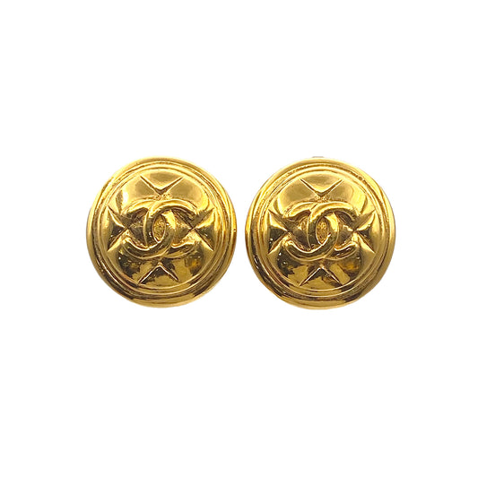 CHANEL VINTAGE EARRINGS COCOMARK ROUND ACCESSORY 90271764