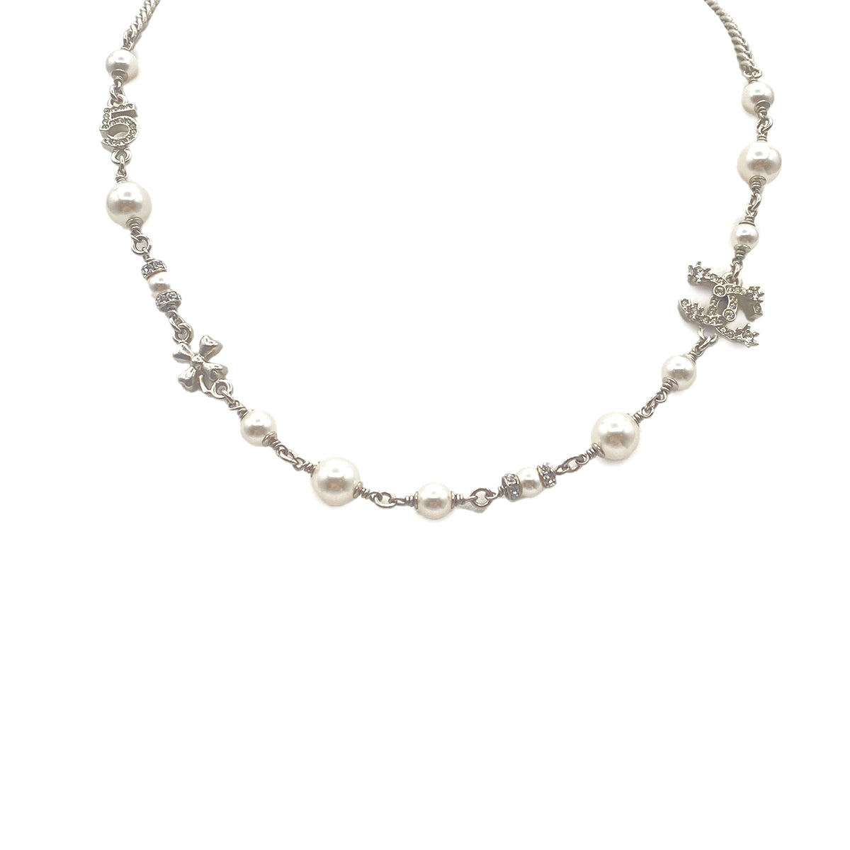 CHANEL NECKLACE COCOMARK FAKEPEARL RHINESTONE ACCESSORY F24V 90271767