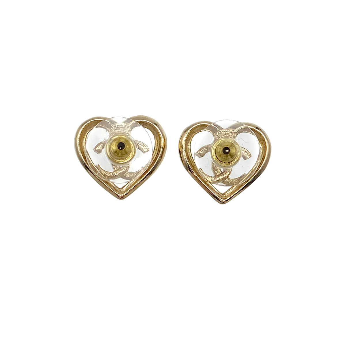 CHANEL EARRINGS RHINESTONE HEART COCOMARK ACCESSORY F23C 90271770