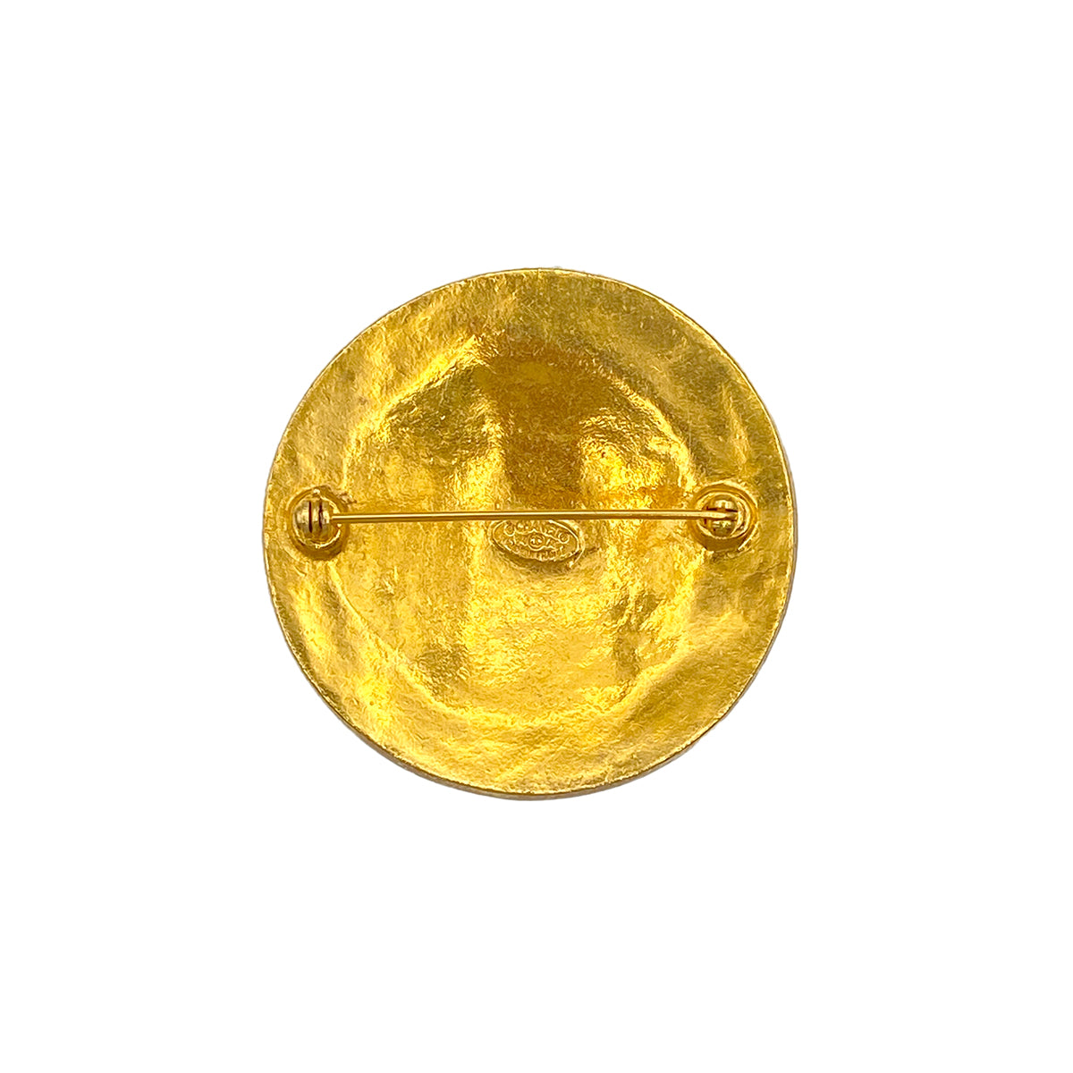 CHANEL VINTAGE COCOMARK BROOCH ROUND GOLD ACCESSORY 94A 90271773