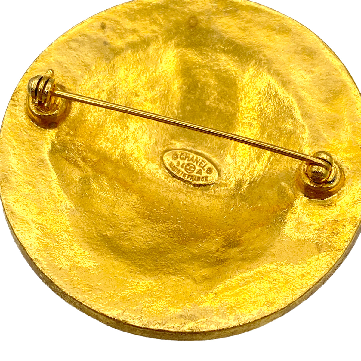CHANEL VINTAGE COCOMARK BROOCH ROUND GOLD ACCESSORY 94A 90271773