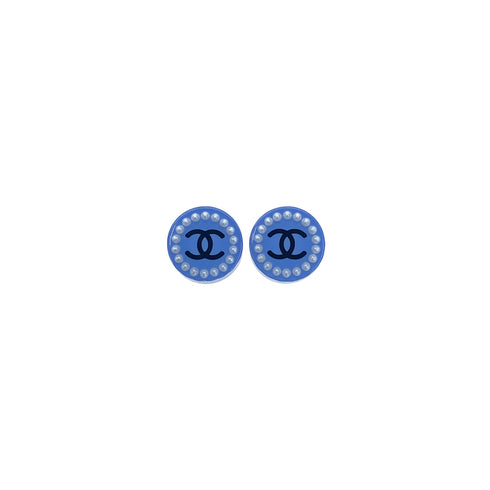 CHANEL EARRINGS COCOMARK FAUX PEARL CIRCLE BLUE ACCESSORY 16K 90271778 - PURPOSE