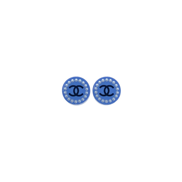 CHANEL EARRINGS COCOMARK FAUX PEARL CIRCLE BLUE ACCESSORY 16K 90271778 - PURPOSE