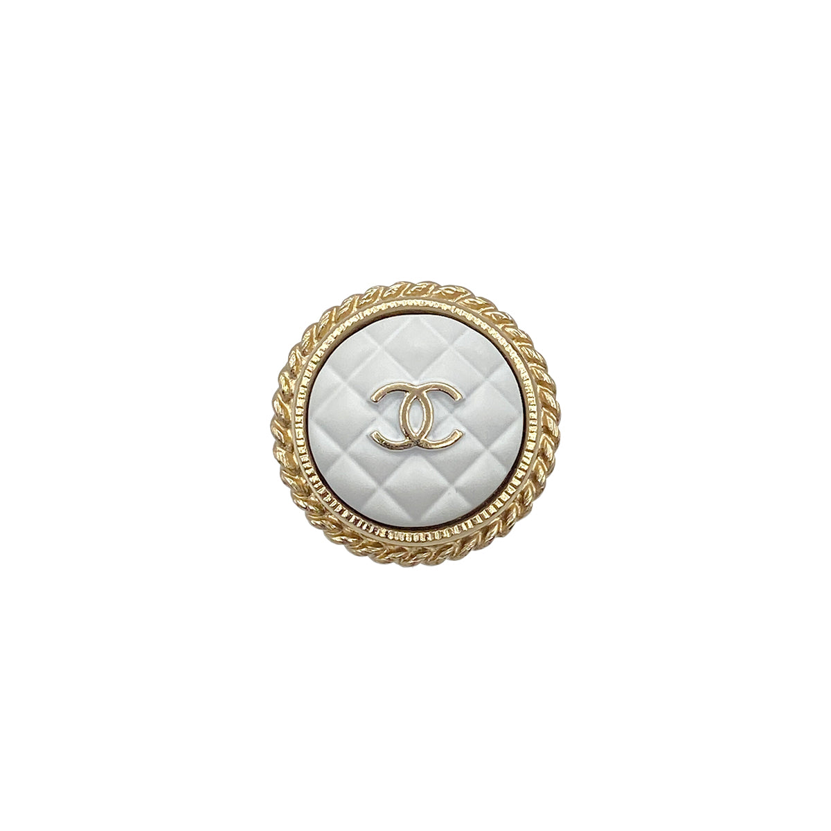 CHANEL BROOCH COCOMARK MATELASSE WHITE ACCESSORY A19C 90271780