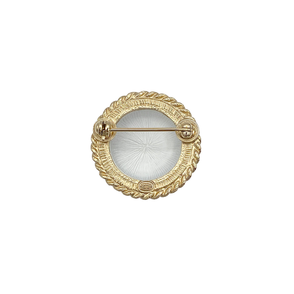 CHANEL BROOCH COCOMARK MATELASSE WHITE ACCESSORY A19C 90271780