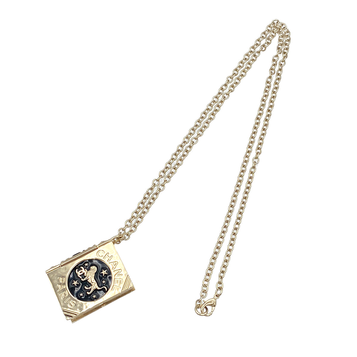 CHANEL NECKLACE BOOK MOTIF COCOMARK LION ACCESSORY B22C 90271783