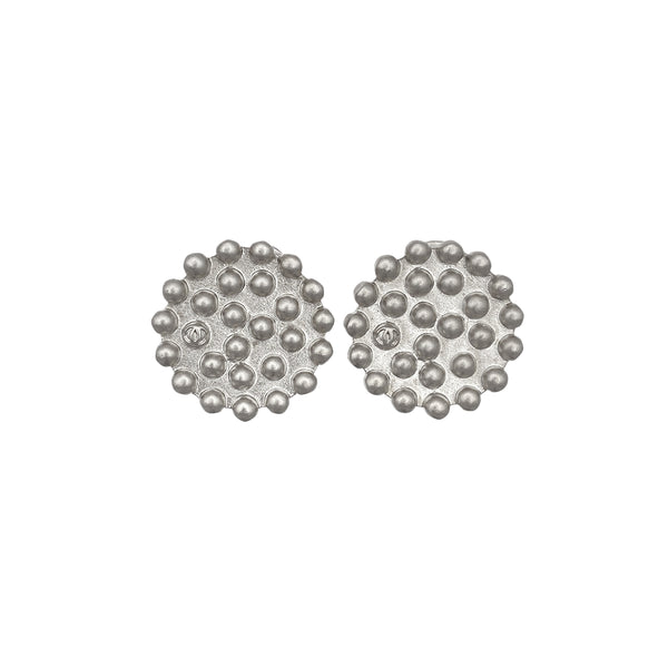 CHANEL VINTAGE EARRINGS COCOMARK ROUND SILVER ACCESSORY 98P 90271839 - PURPOSE