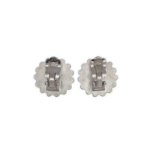 CHANEL VINTAGE EARRINGS COCOMARK ROUND SILVER ACCESSORY 98P 90271839 - PURPOSE