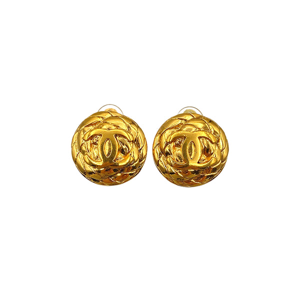 CHANEL VINTAGE EARRINGS COCOMARK ROUND GOLD ACCESSORY 96A 90271850 - PURPOSE