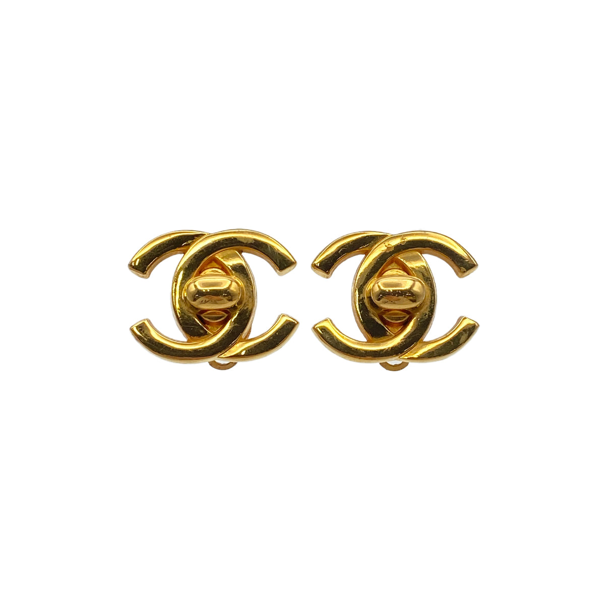 CHANEL VINTAGE EARRINGS TURN LOCK ACCESSORY 95A 90271858