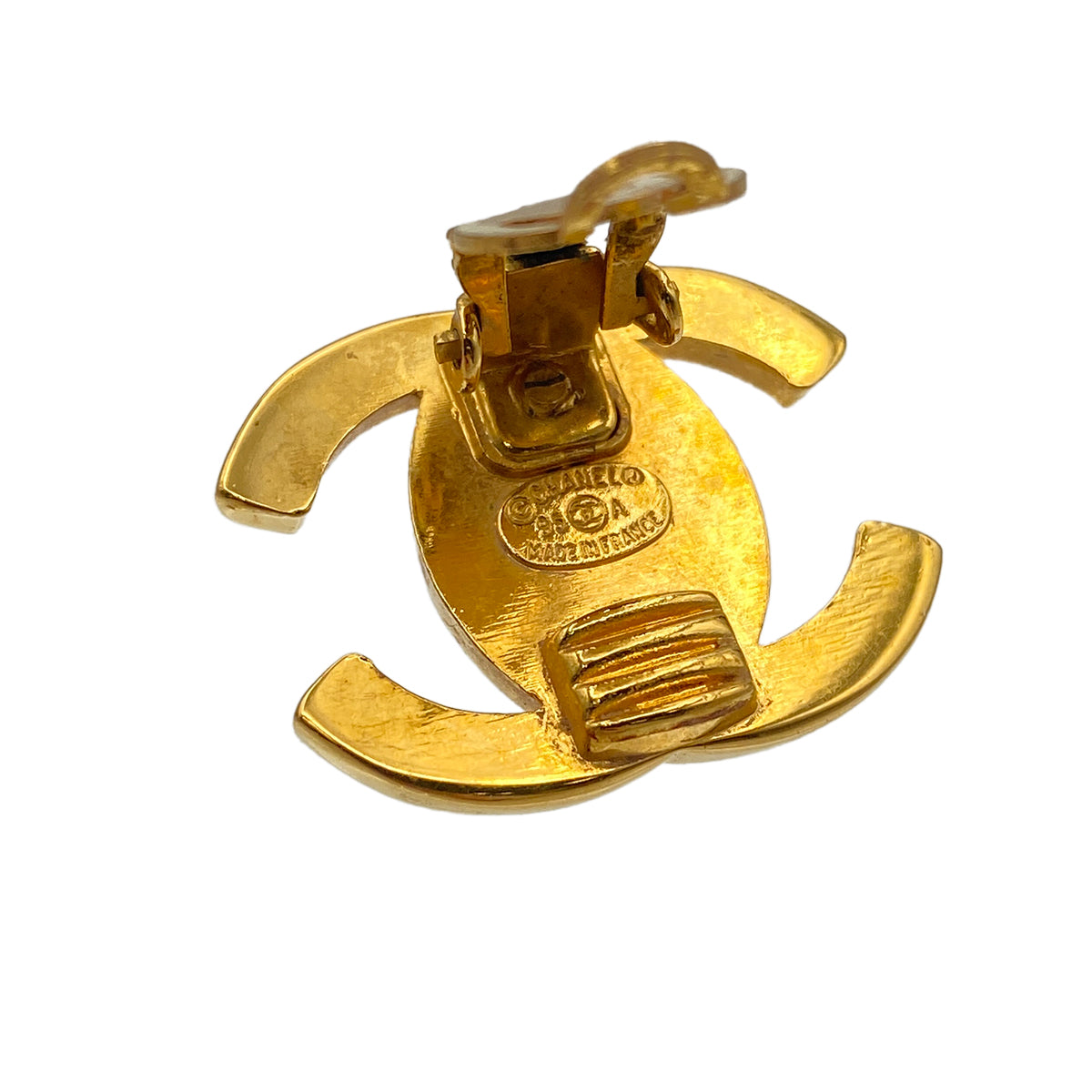 CHANEL VINTAGE EARRINGS TURN LOCK ACCESSORY 95A 90271858