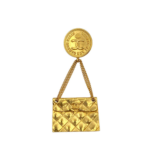 CHANEL VINTAGE BROOCH COCOMARK MATELASSE BAG MOTIF ACCESSORY 25 90271867