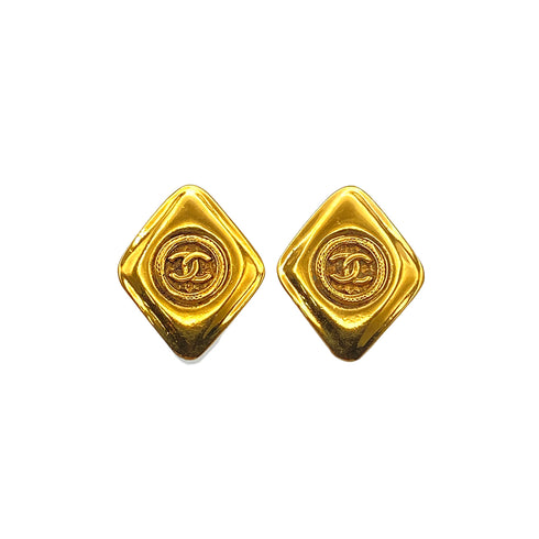 CHANEL VINTAGE EARRINGS COCOMARK DIAMOND GOLD ACCESSORY 90271872 - PURPOSE