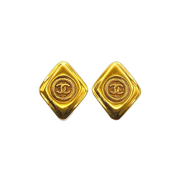 CHANEL VINTAGE EARRINGS COCOMARK DIAMOND GOLD ACCESSORY 90271872 - PURPOSE