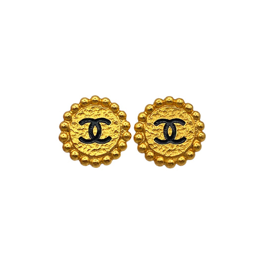 CHANEL VINTAGE EARRINGS COCOMARK GOLD ACCESSORY 95A 90271892
