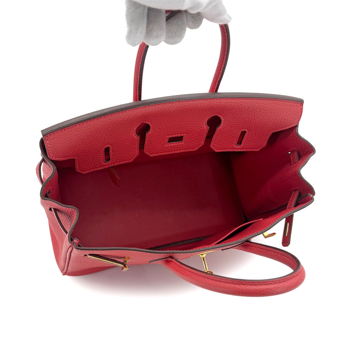 HERMES BIRKIN 25 ROUGE PIVOINE TOGO HAND BAG T GHW 90271911