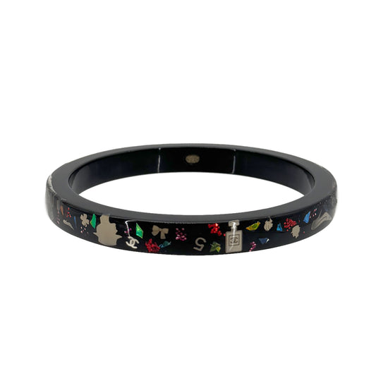 CHANEL BRACELET COCOMARK PERFUME BOTTLE RIBBON CAMELLIA BLACK ACCESSORY 06A 90271914
