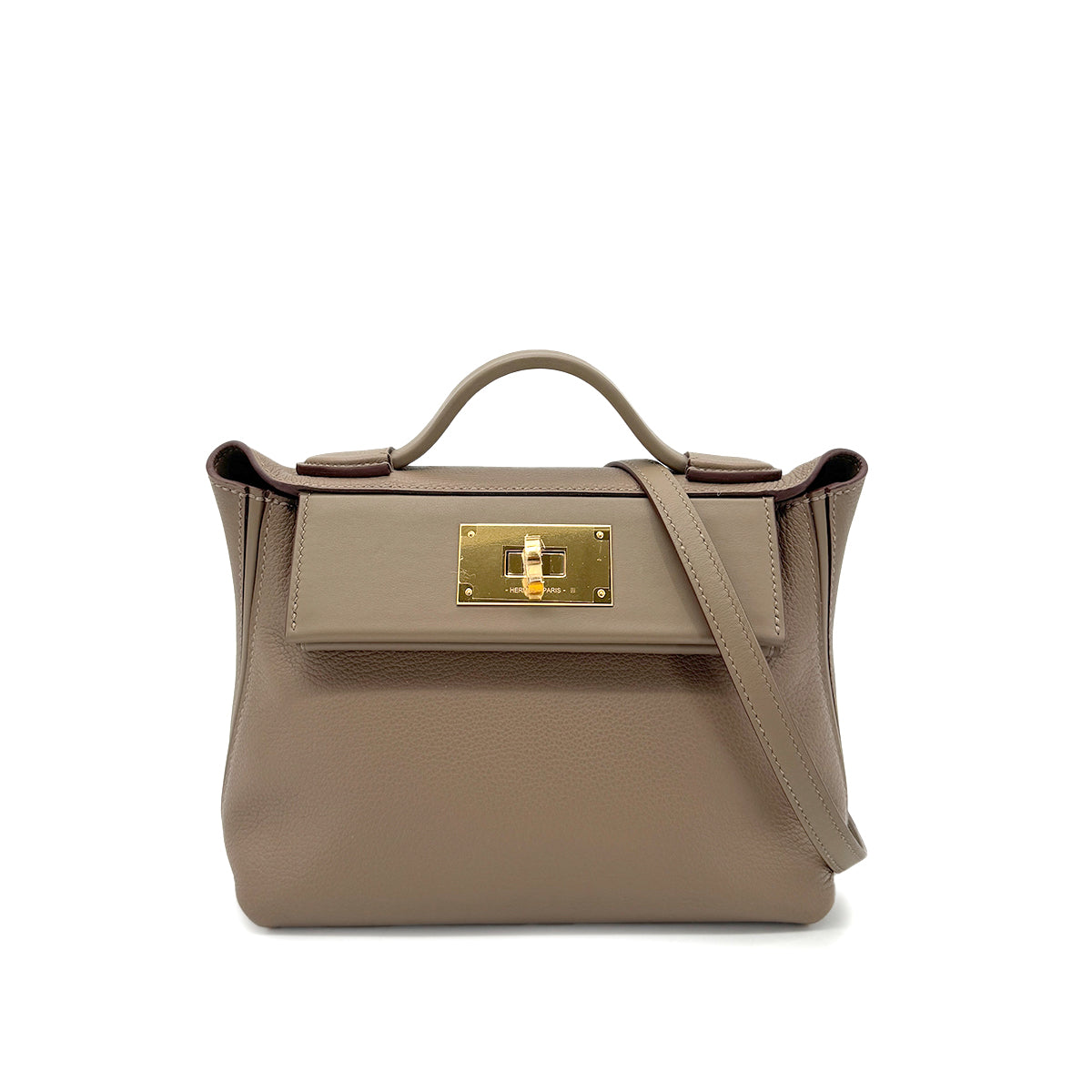 HERMES SAC 24/24 21 MINI VAN QUATRE ETOUPE EVERCOLOR SWIFT HAND BAG B 90271920