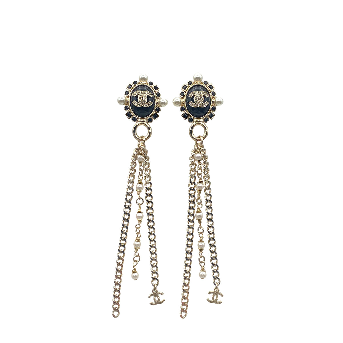 CHANEL EARRINGS RHINESTONE FAKEPEARL COCOMARK ACCESSORY B22P 90271926