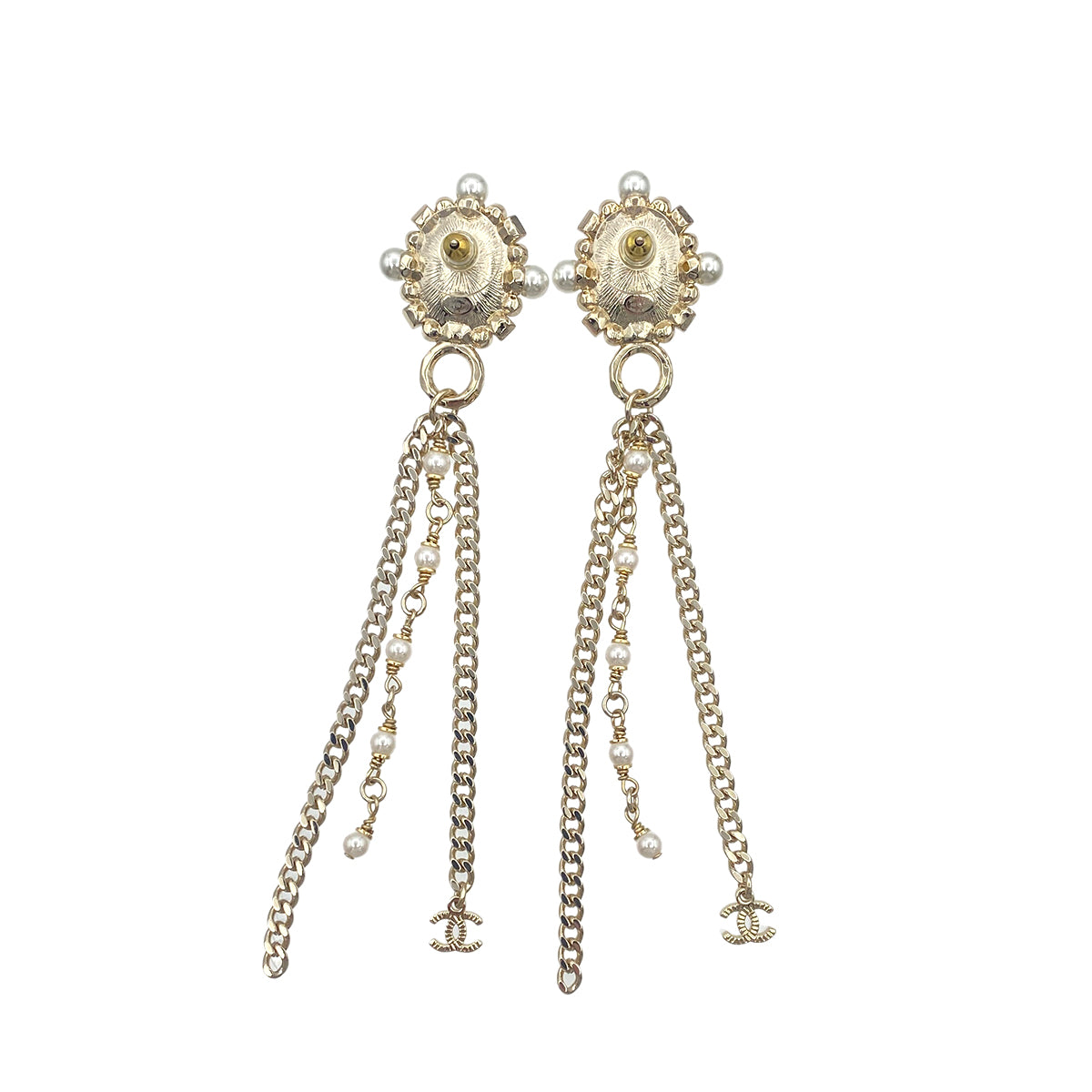 CHANEL EARRINGS RHINESTONE FAKEPEARL COCOMARK ACCESSORY B22P 90271926