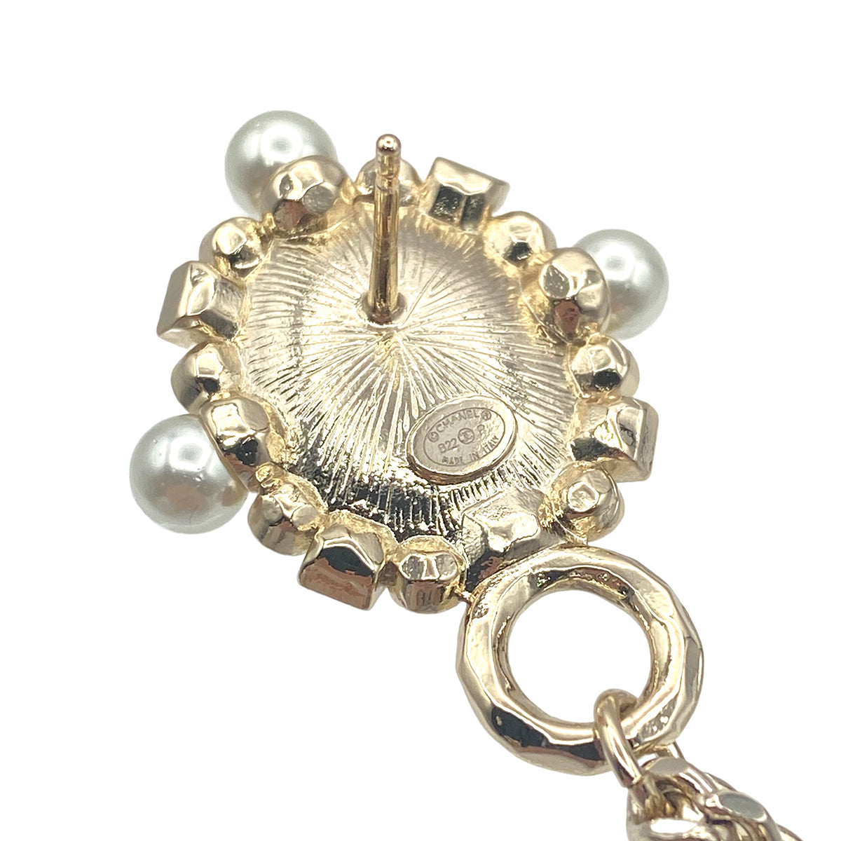 CHANEL EARRINGS RHINESTONE FAKEPEARL COCOMARK ACCESSORY B22P 90271926