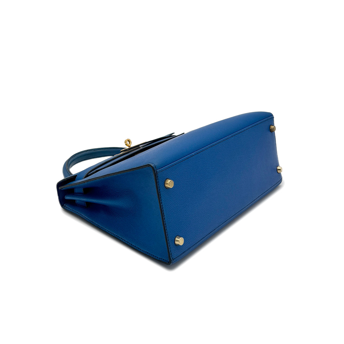 HERMES KELLY 28 SELLIER BLUE FRANCE COUCHEVEL HAND SHOULDER BAG 〇X GHW 90271927