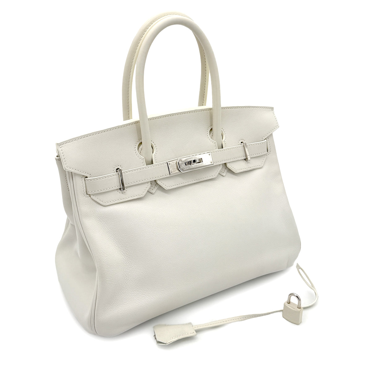HERMES BIRKIN 30 WHITE SWIFT HAND BAG ▢L SHW 90271929