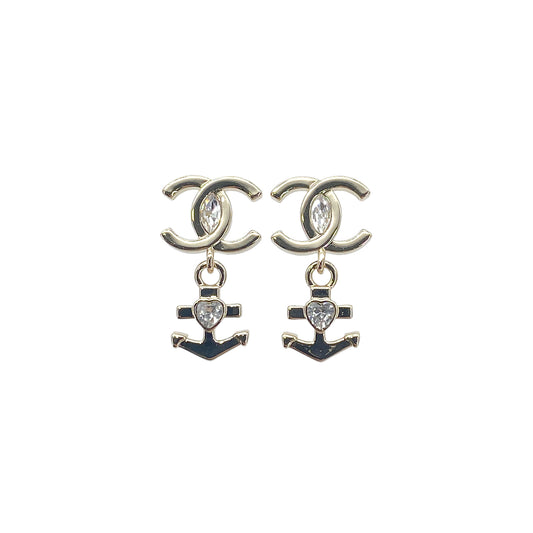 CHANEL EARRINGS COCOMARK RHINESTONE ACCESSORY B25C 90271941